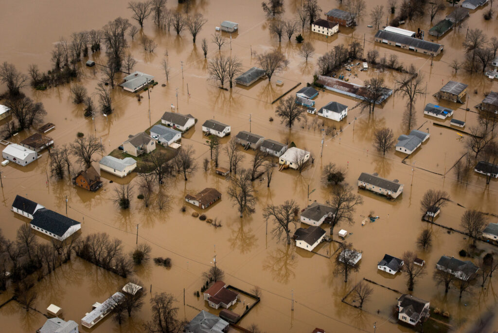 Floodwaters overtake areas surrounding St. Louis on Thursday, Dec. 31, 2015. LCMS Communications/Erik M. Lunsford