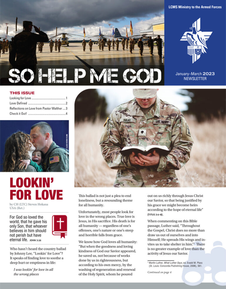 LCMS Ministry to the Armed Forces First Quarter 2023 newsletter