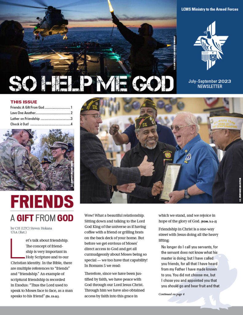 LCMS Ministry to the Armed Forces -- Newsletter: So Help Me God -- Third Quarter 2023