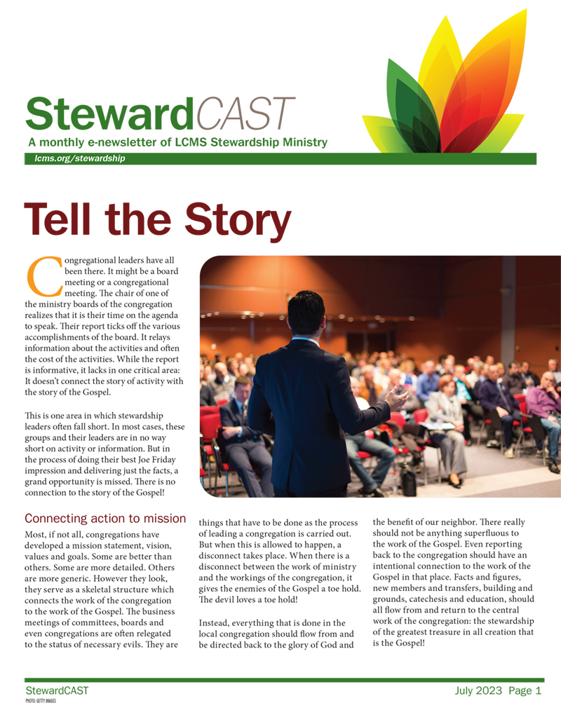 LCMS Stewardship Ministry — StewardCAST Newsletter — July 2023