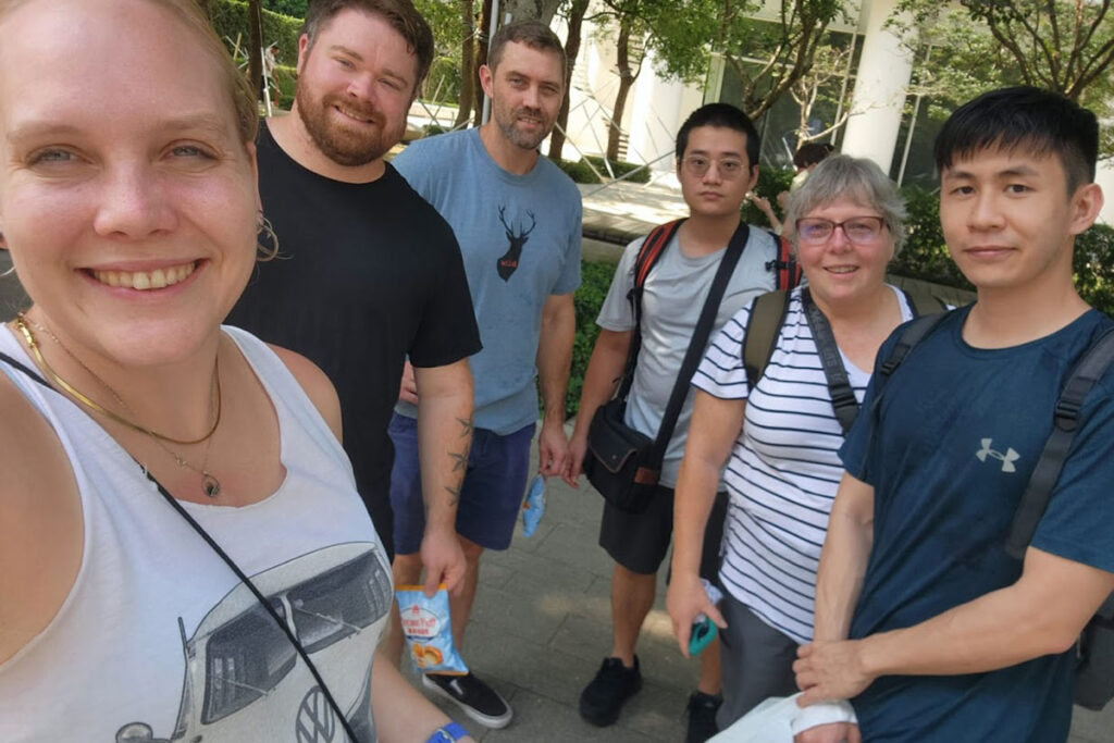 From left to right: LCMS Short-Term Mission volunteers Samantha, Myles, Cullin, Peter, Joleen and Tommy are pictured during the English Bible Camp in Taiwan in July 2024. (Samantha Hoyt)