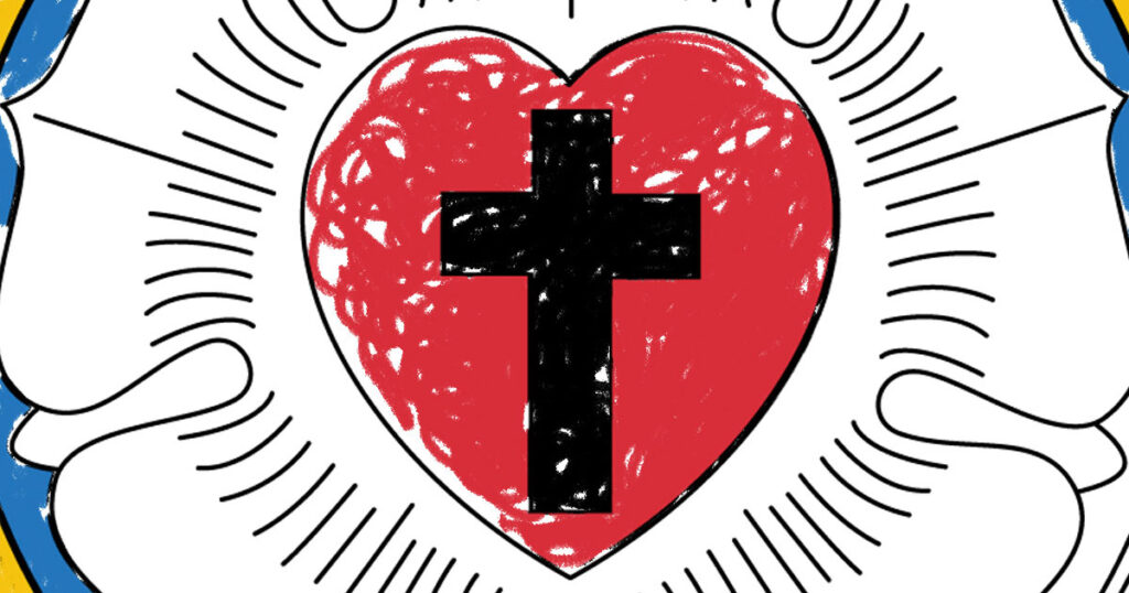 The Luther Rose: Summary of the Gospel — Coloring page