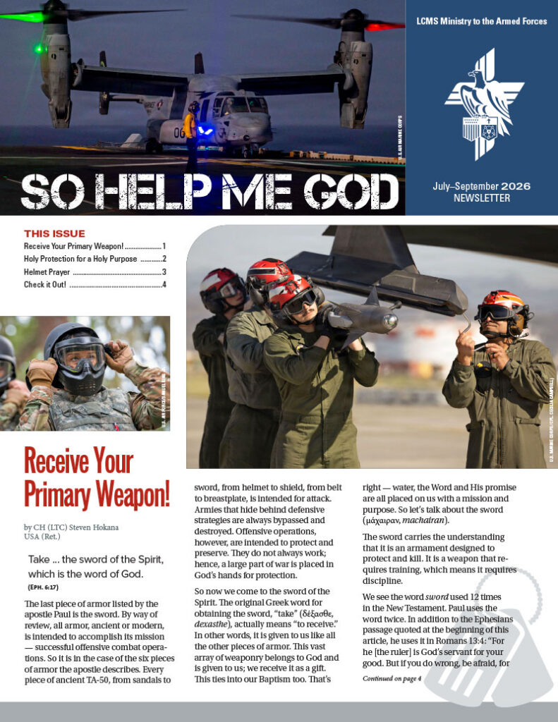 LCMS Ministry to the Armed Forces – Third Quarter 2026 newsletter