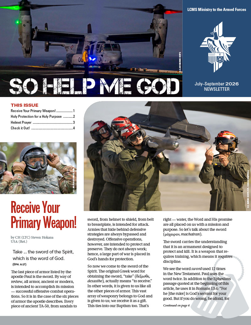 LCMS Ministry to the Armed Forces – Third Quarter 2026 newsletter